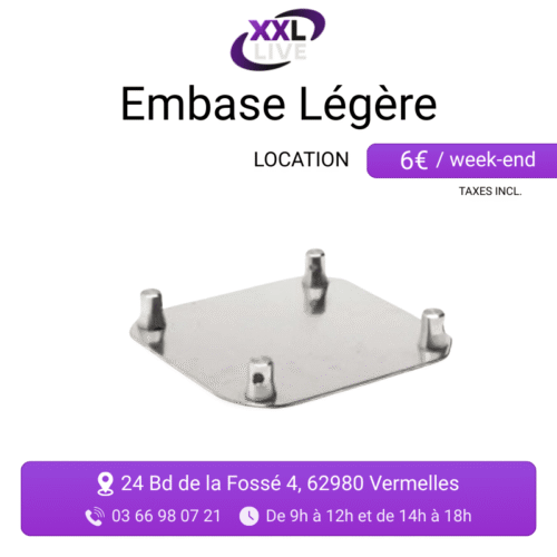 Location embase légère aluminium pour truss - pied de base pour structure de grill et portique d'éclairage - XXL Live