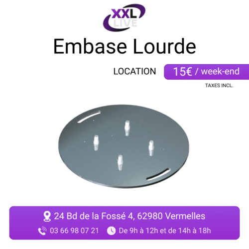 Location embase lourde ronde acier pour truss - pied de base renforcé pour structure de grill et portique d'éclairage - XXL Live