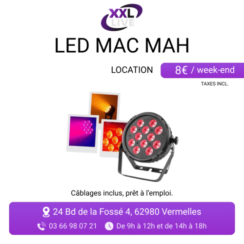 Location projecteur PAR LED Mac Mah 12 LEDs RGBW - éclairage scénique unitaire pour événements - XXL Live