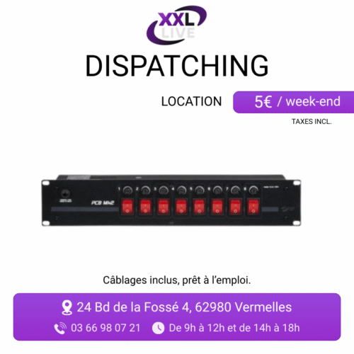 Location dispatching 8 voies PCB MK2 - distributeur de puissance rack pour installation scénique - XXL Live