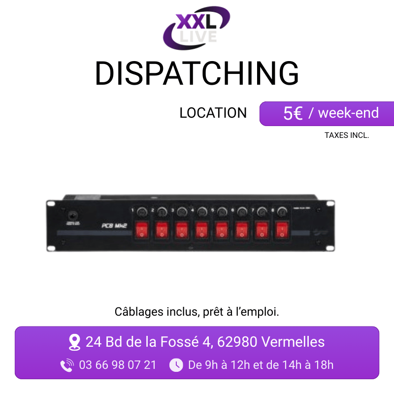 Location dispatching 8 voies PCB MK2 - distributeur de puissance rack pour installation scénique - XXL Live